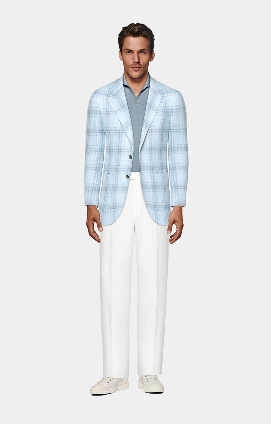 Light Blue Buttonless Polo