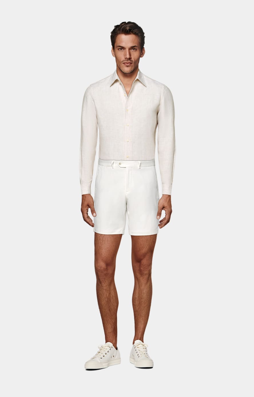 Sand Striped Tailored Fit Shirt