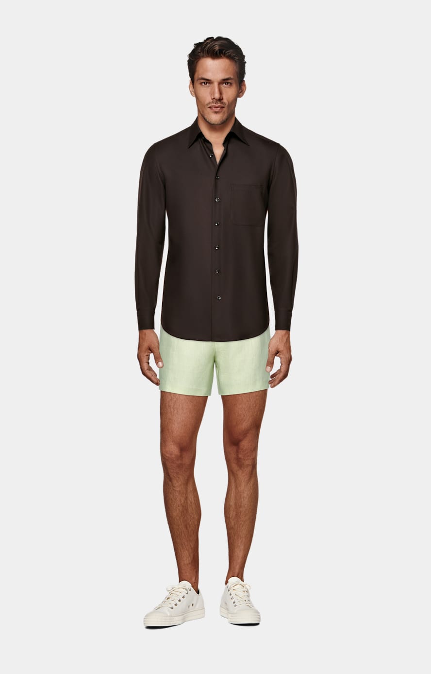 Hemd dunkelbraun Relaxed Fit