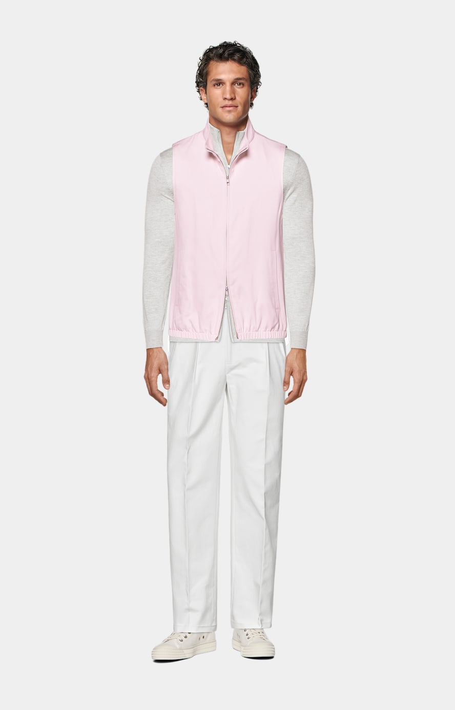 Light Grey Zip Cardigan in Silk, Wool, Cashmere | SUITSUPPLY US