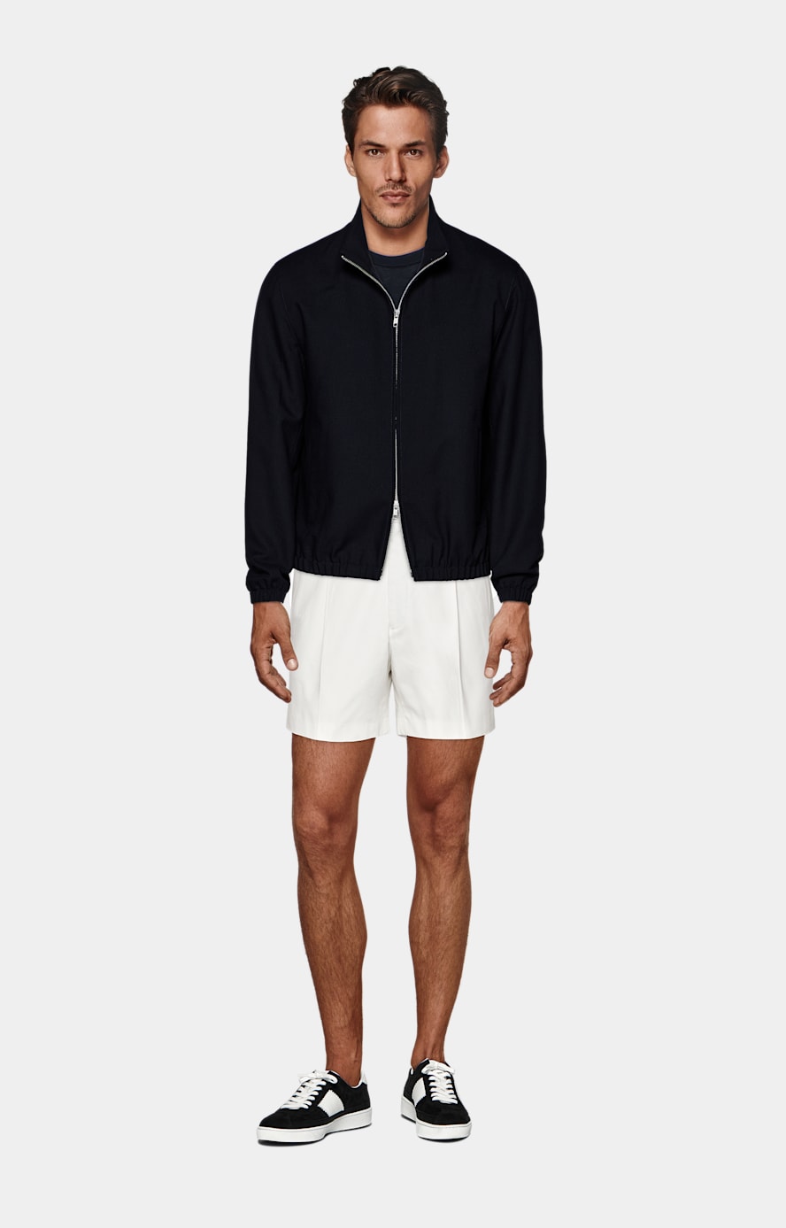Navy Checked Tailored Fit Havana Blazer