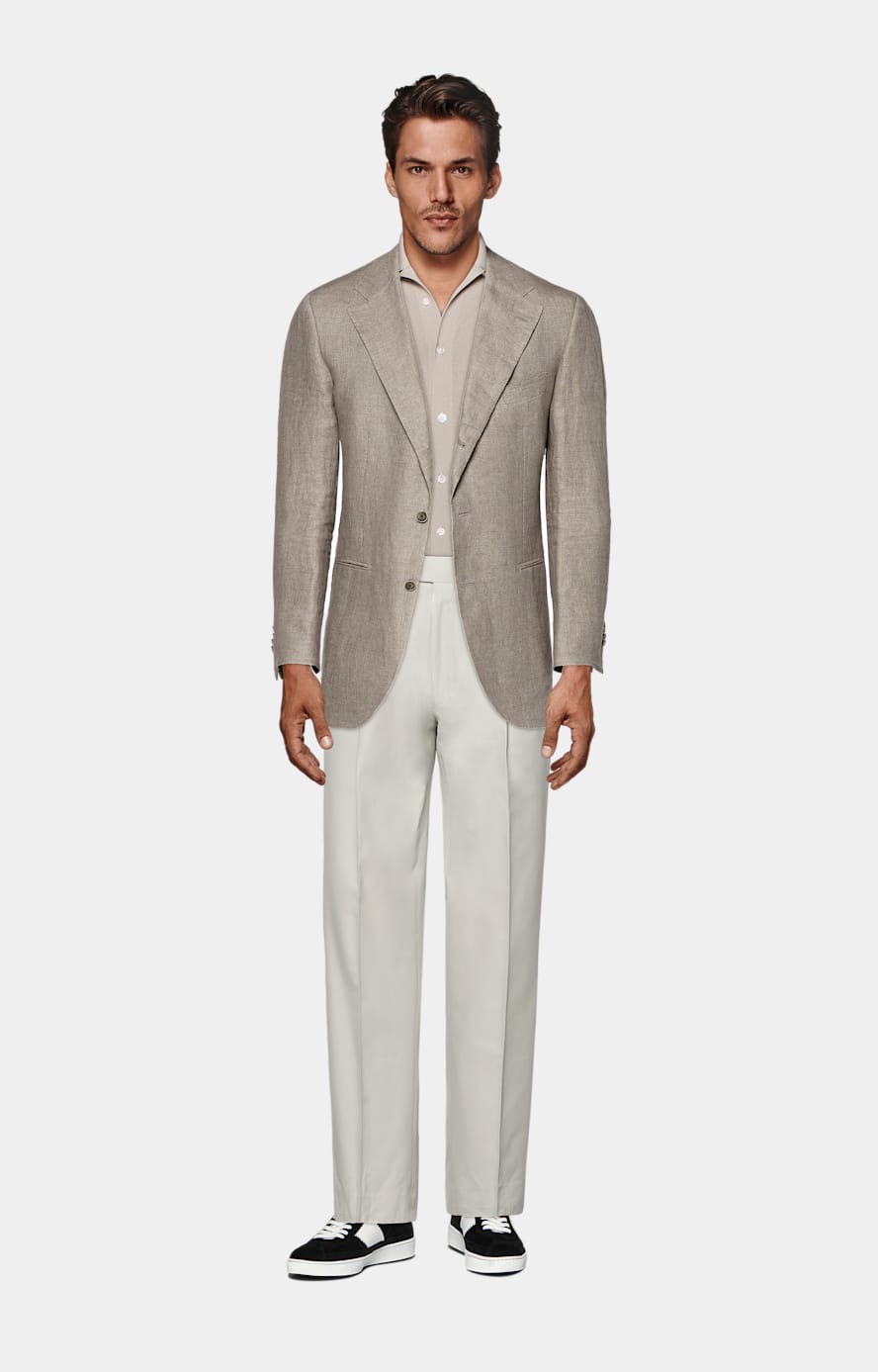 Cardigan type polo taupe clair