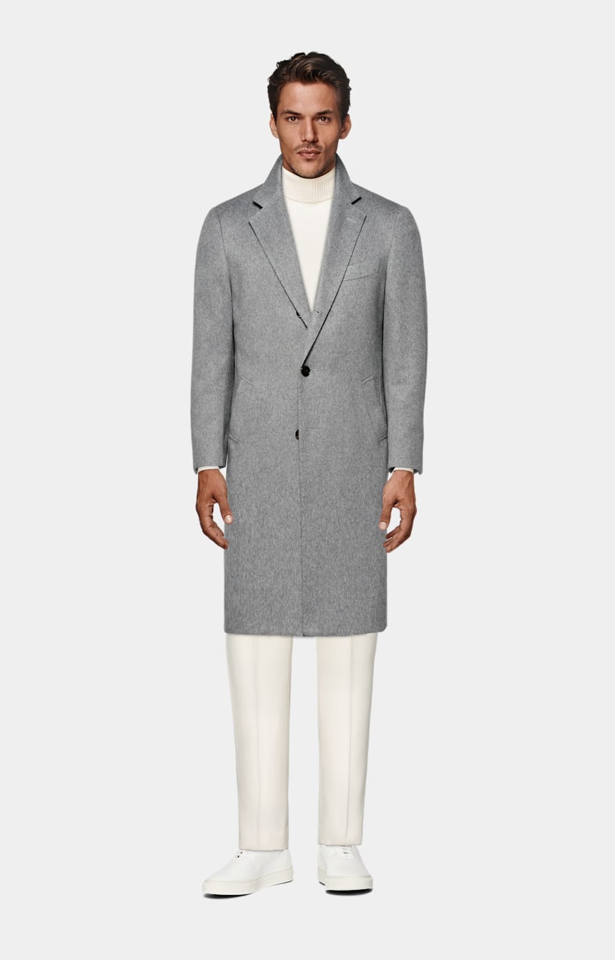 Light grey overcoat top