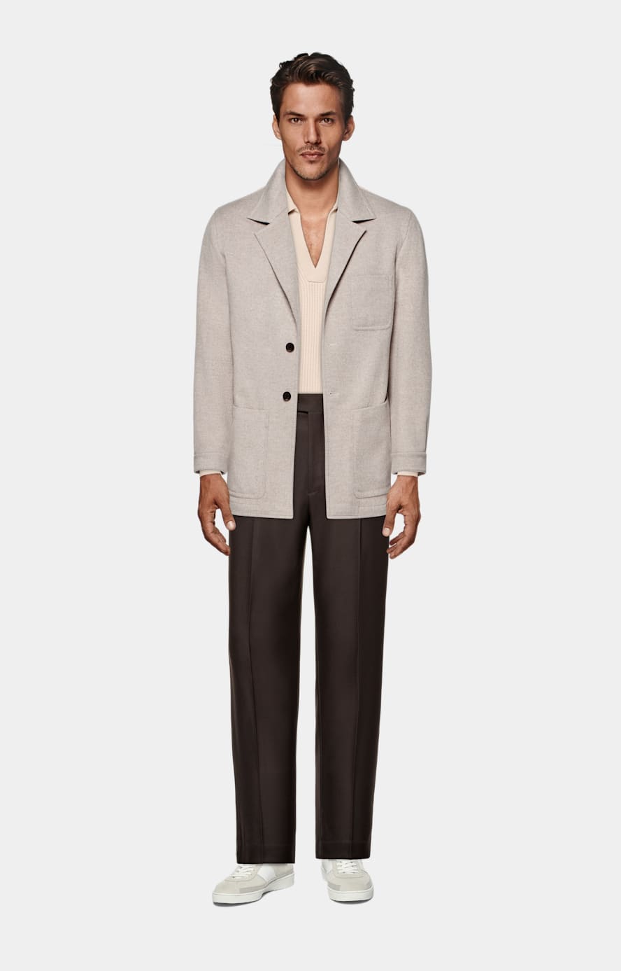 Sand Relaxed Fit Shirt-Jacket