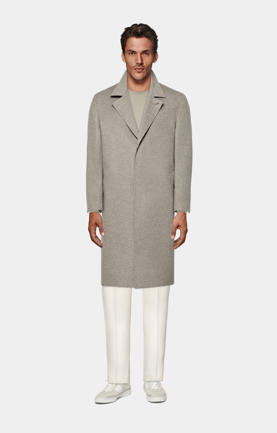 Manteau long vert clair