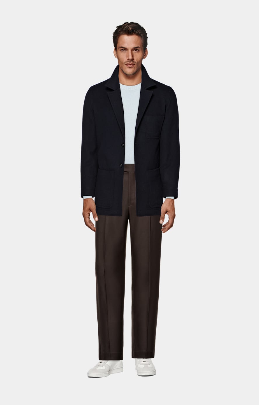 Navy Relaxed Fit Shirt-Jacket