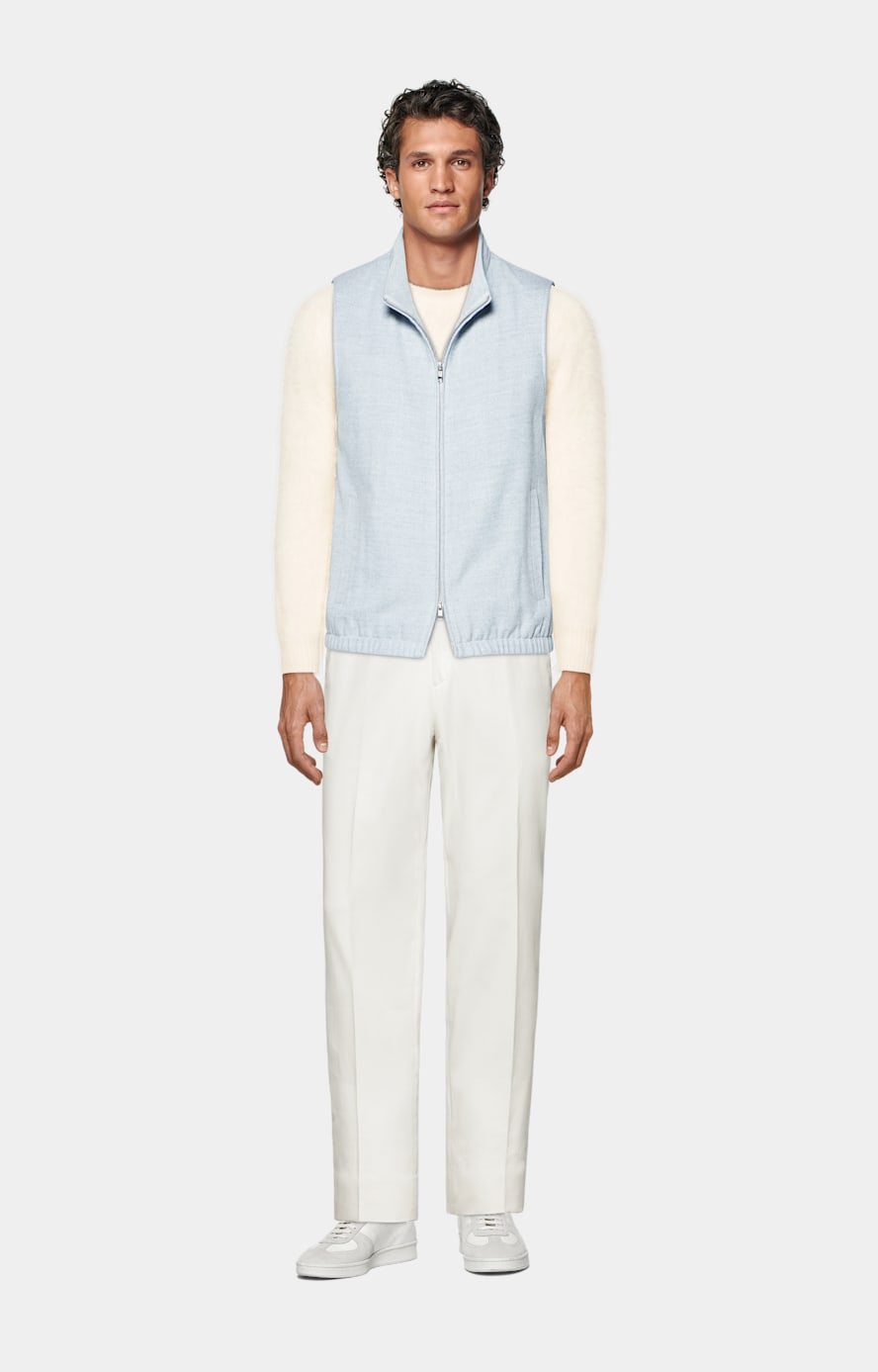 OffWhite Crewneck in Alpaca, Nylon & Spandex SUITSUPPLY Canada