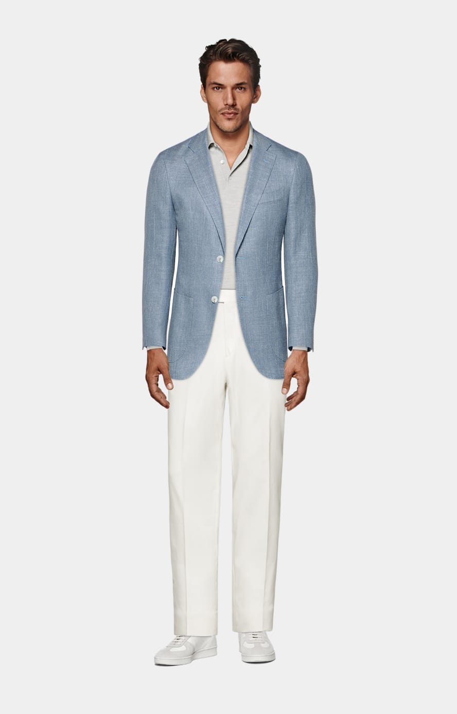 Light Blue Tailored Fit Havana Blazer