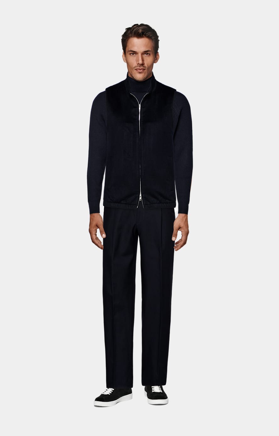 Navy Zip Vest