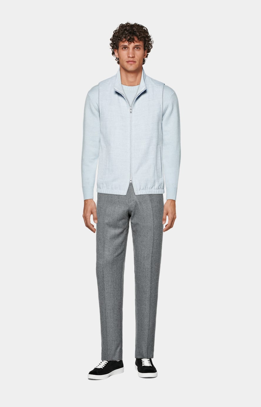 Mid Grey Straight Leg Trousers