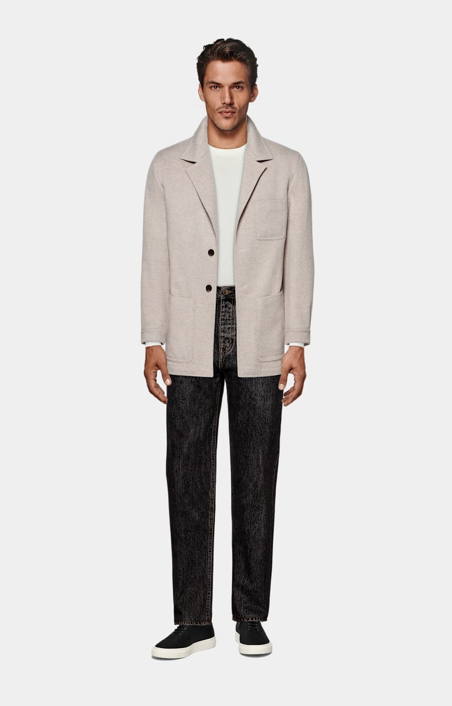 Sand Relaxed Fit Shirt-Jacket