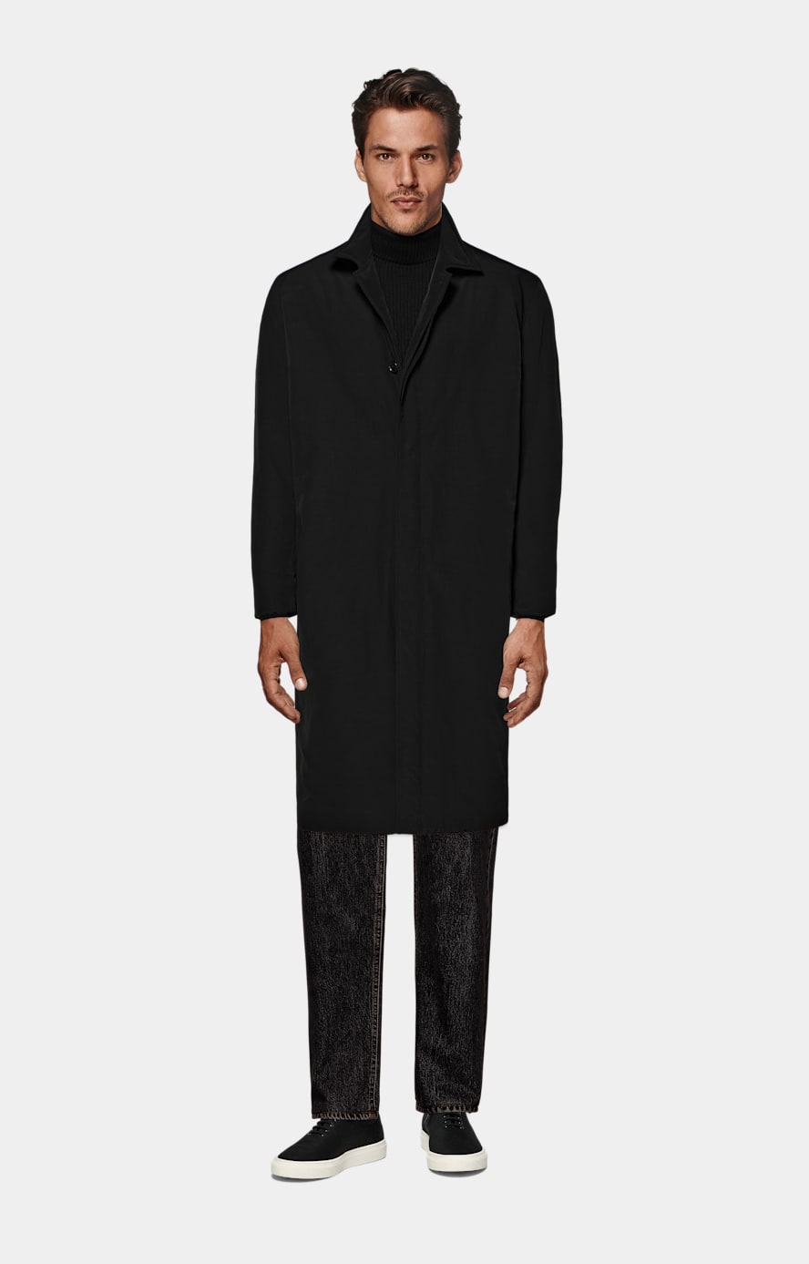 Black Merino Ribbed Turtleneck