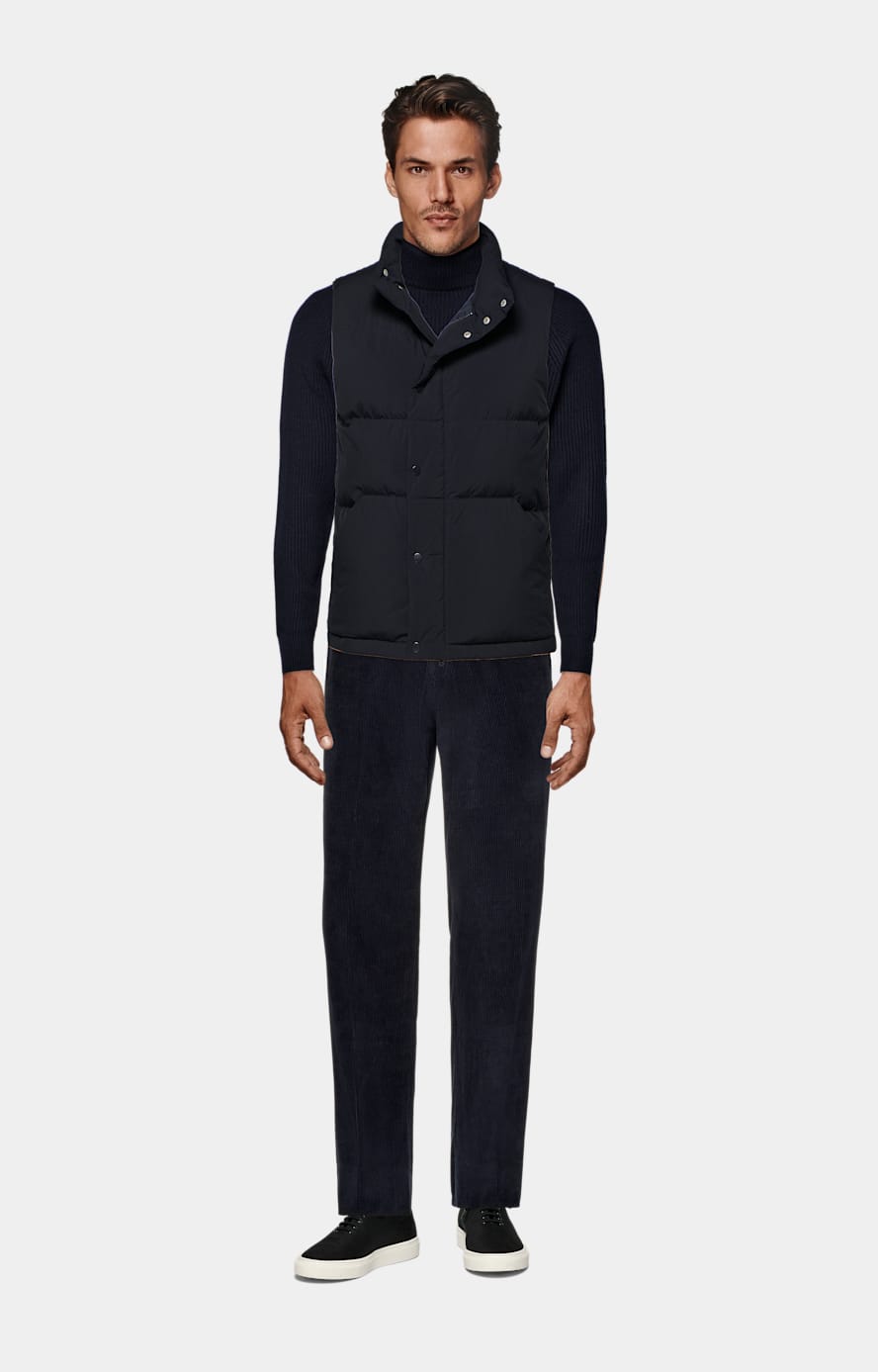 Navy Padded Zip Vest