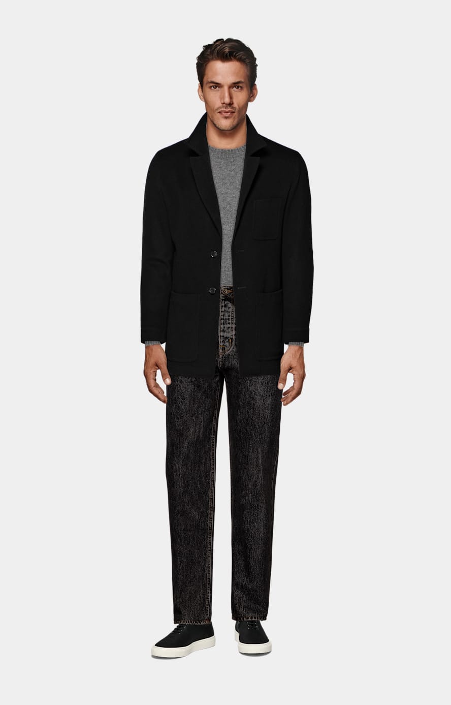 Black Relaxed Fit Utility Jacket