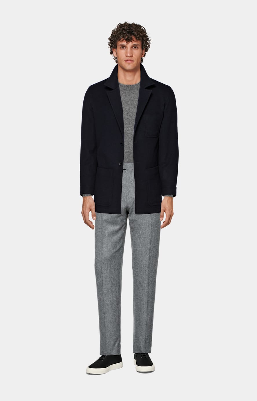 Mid Grey Straight Leg Trousers