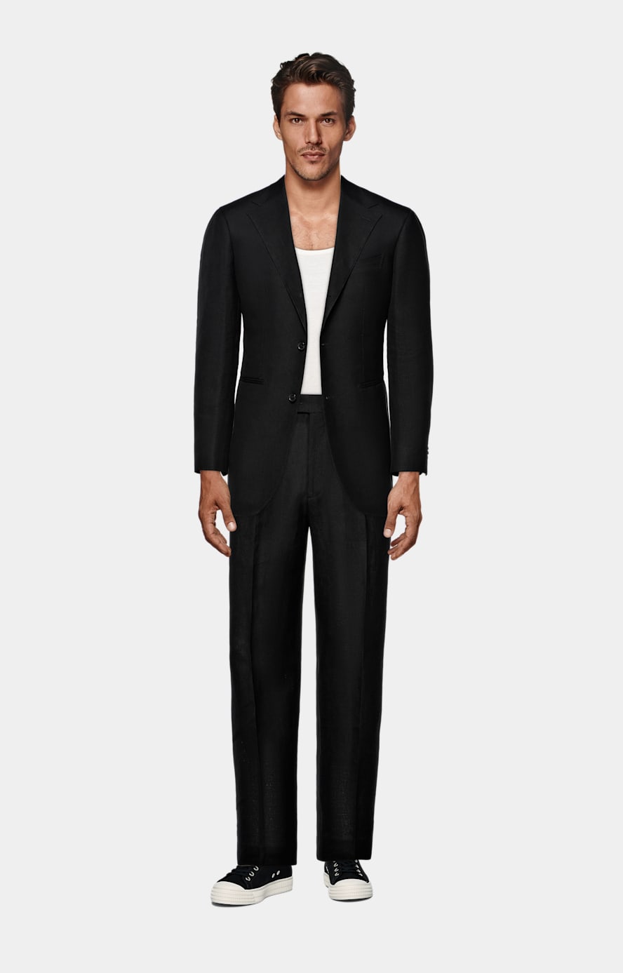 Black Relaxed Fit Roma Suit