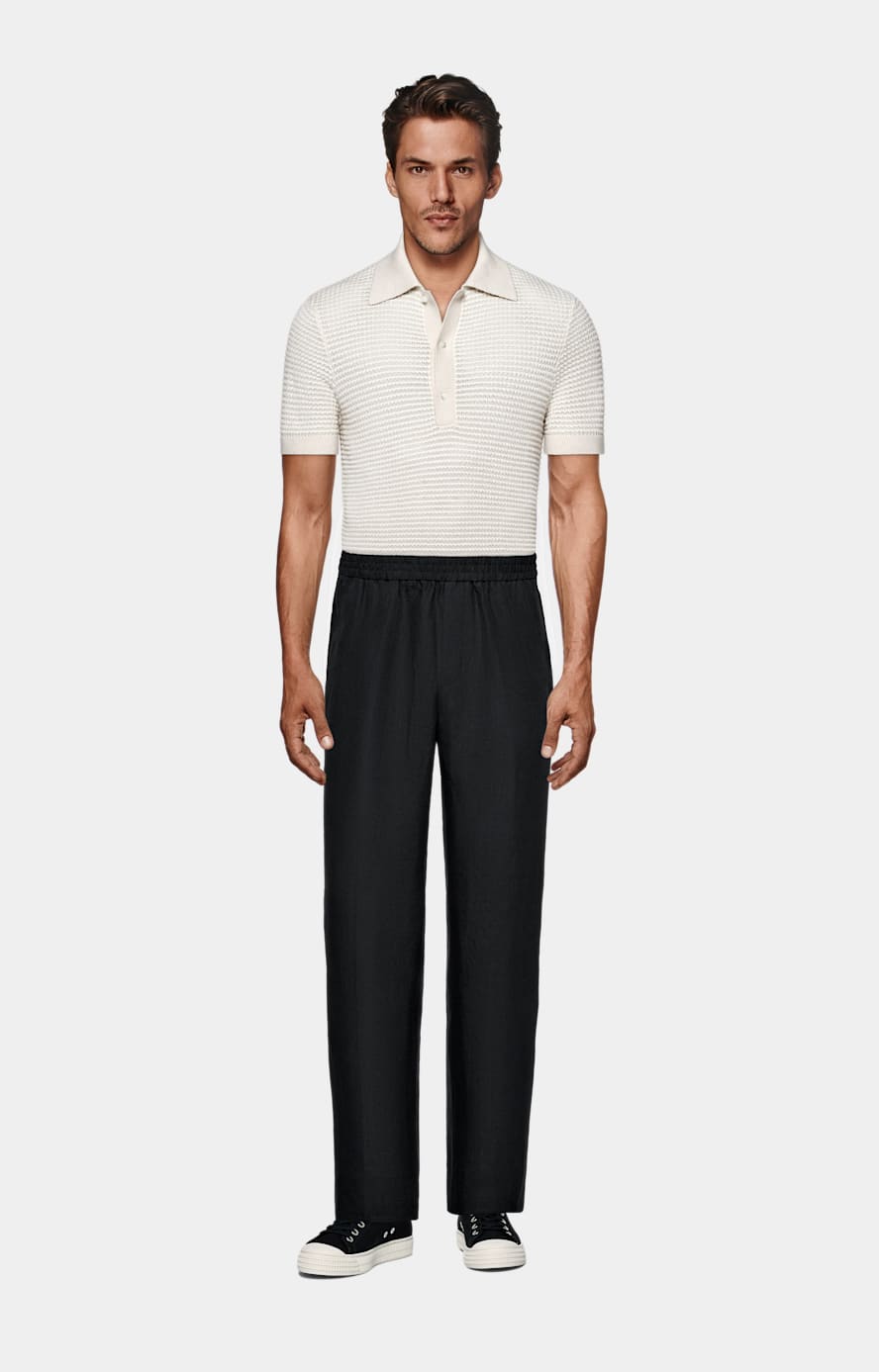 Black Wide Leg Straight Pants