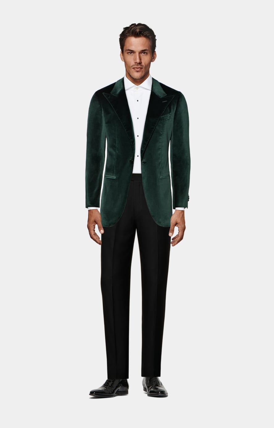 Dark Green Tailored Fit Havana Dinner Jacket