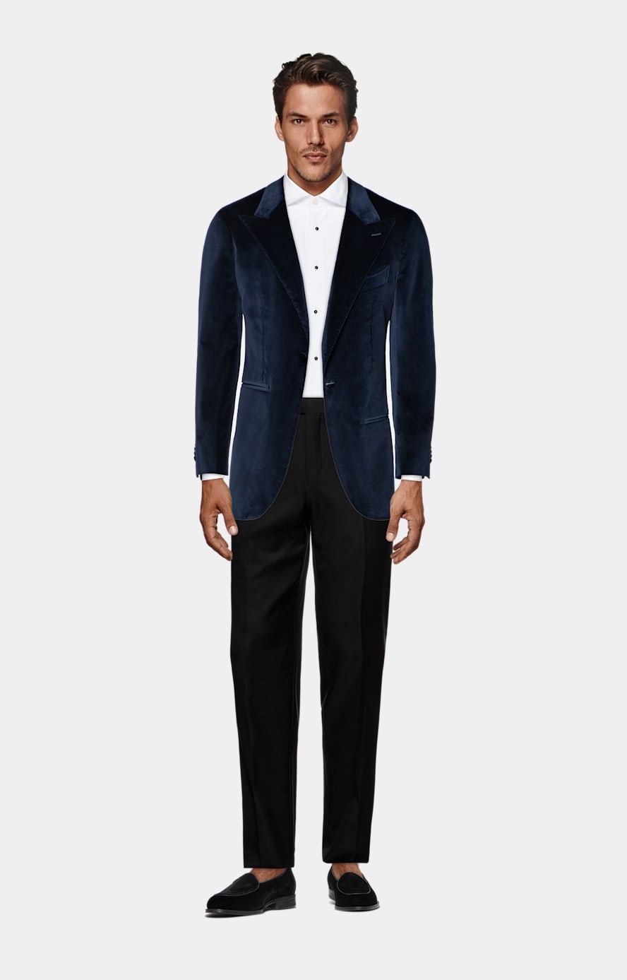 Black Slim Leg Straight Tuxedo Trousers in Pure S110 s Wool SUITSUPPLY SUITSUPPLY Germany