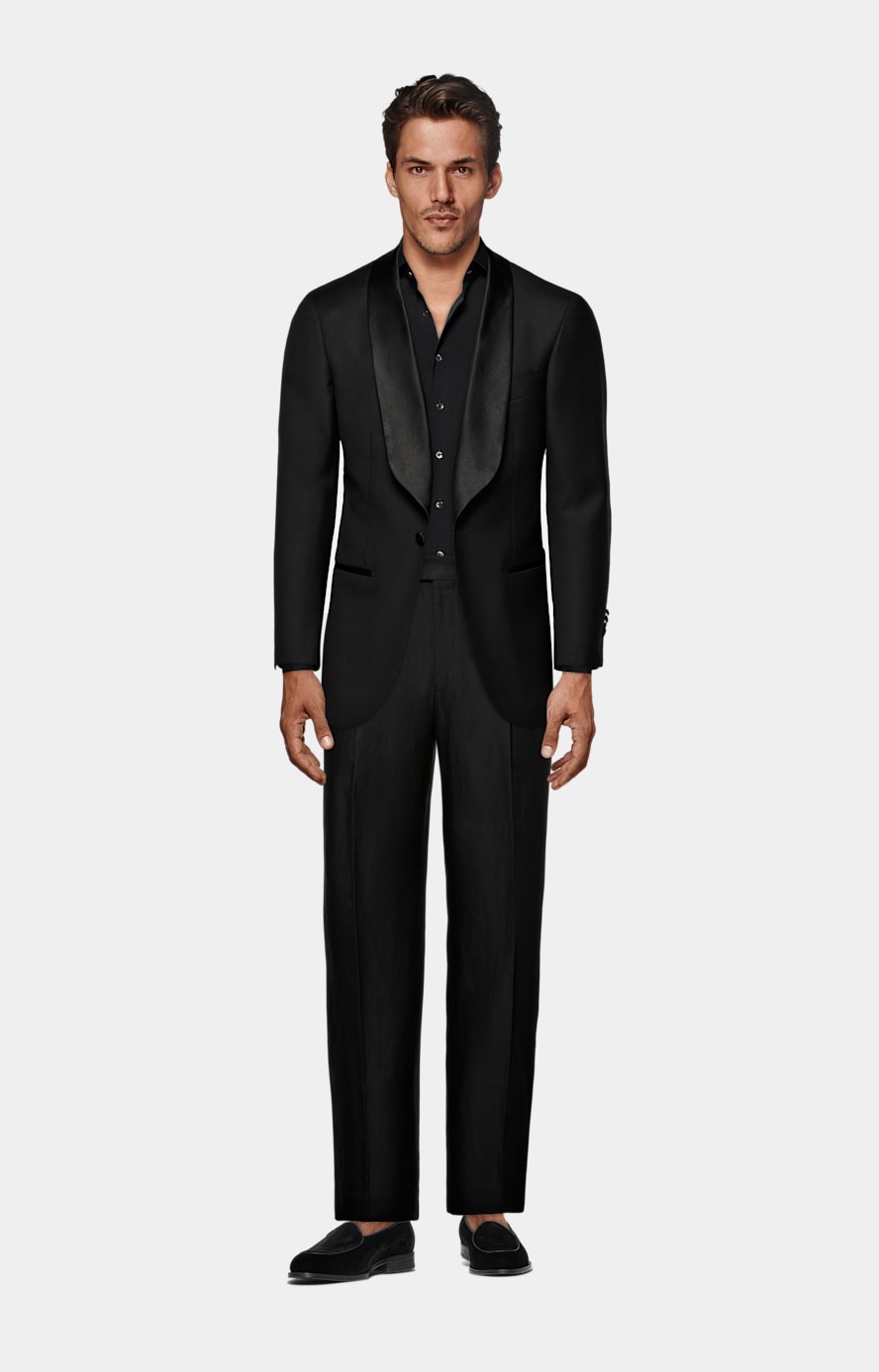 Black Poplin Tailored Fit Shirt