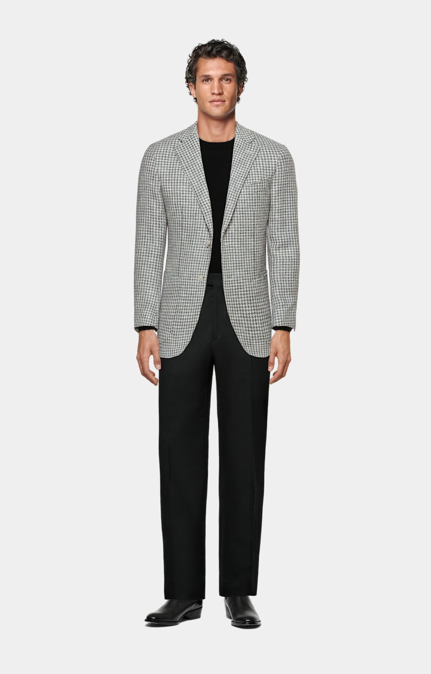 Grey & Black Houndstooth Blazer main image 0