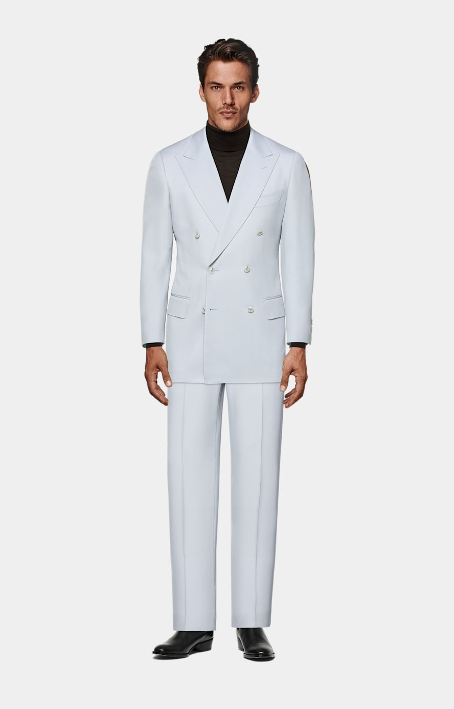 Light Blue Tailored Fit Milano Suit