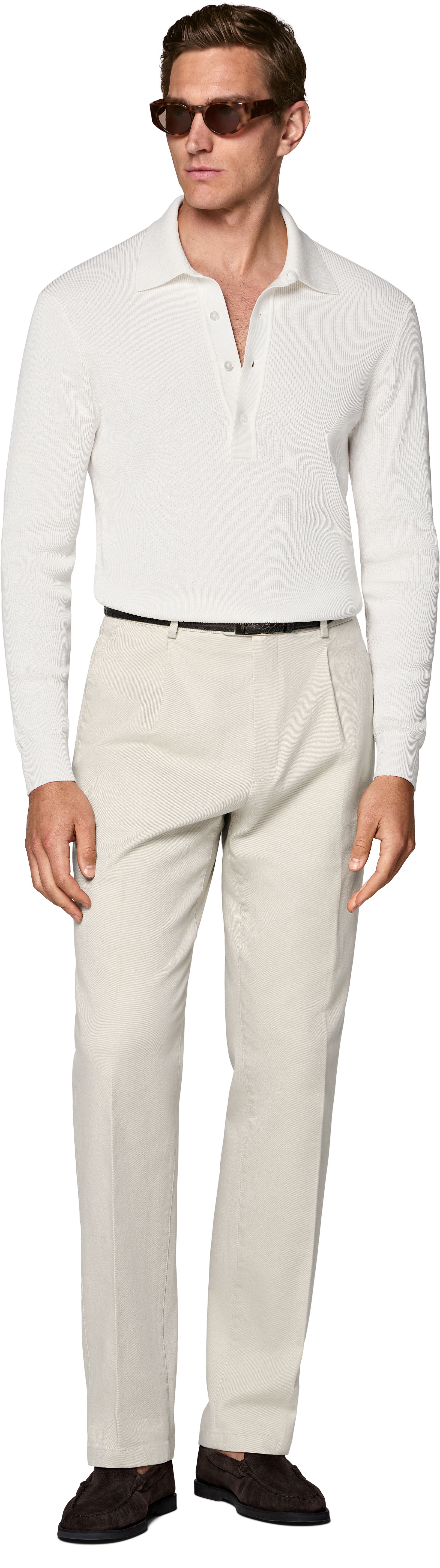 Sand Wide Leg Tapered Chinos