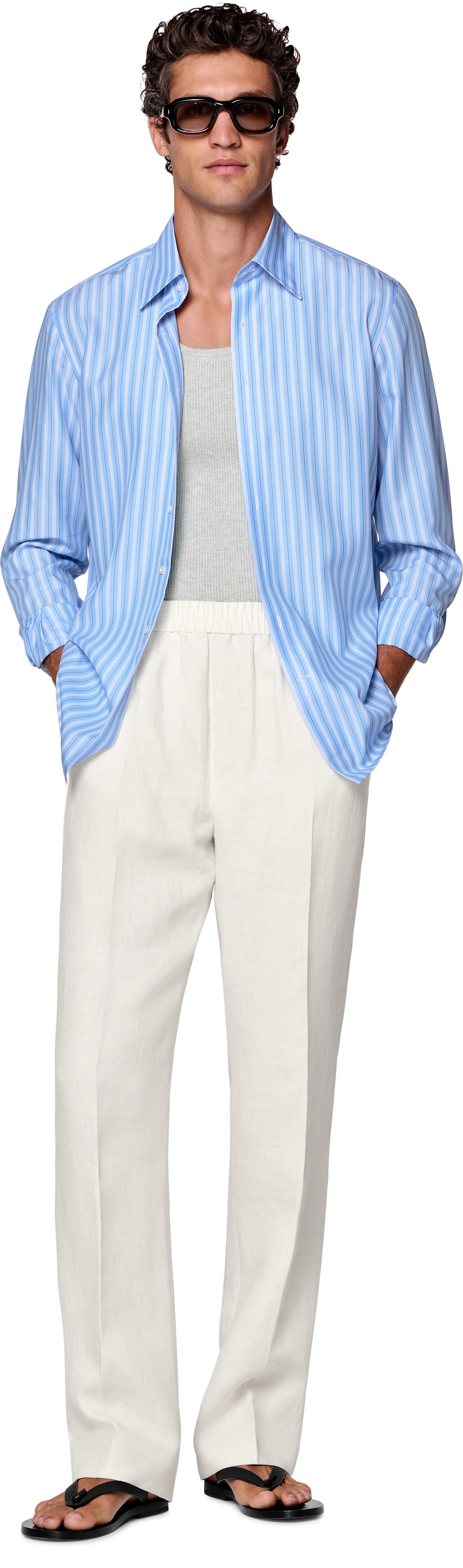 Off-White Wide Leg Straight Pants