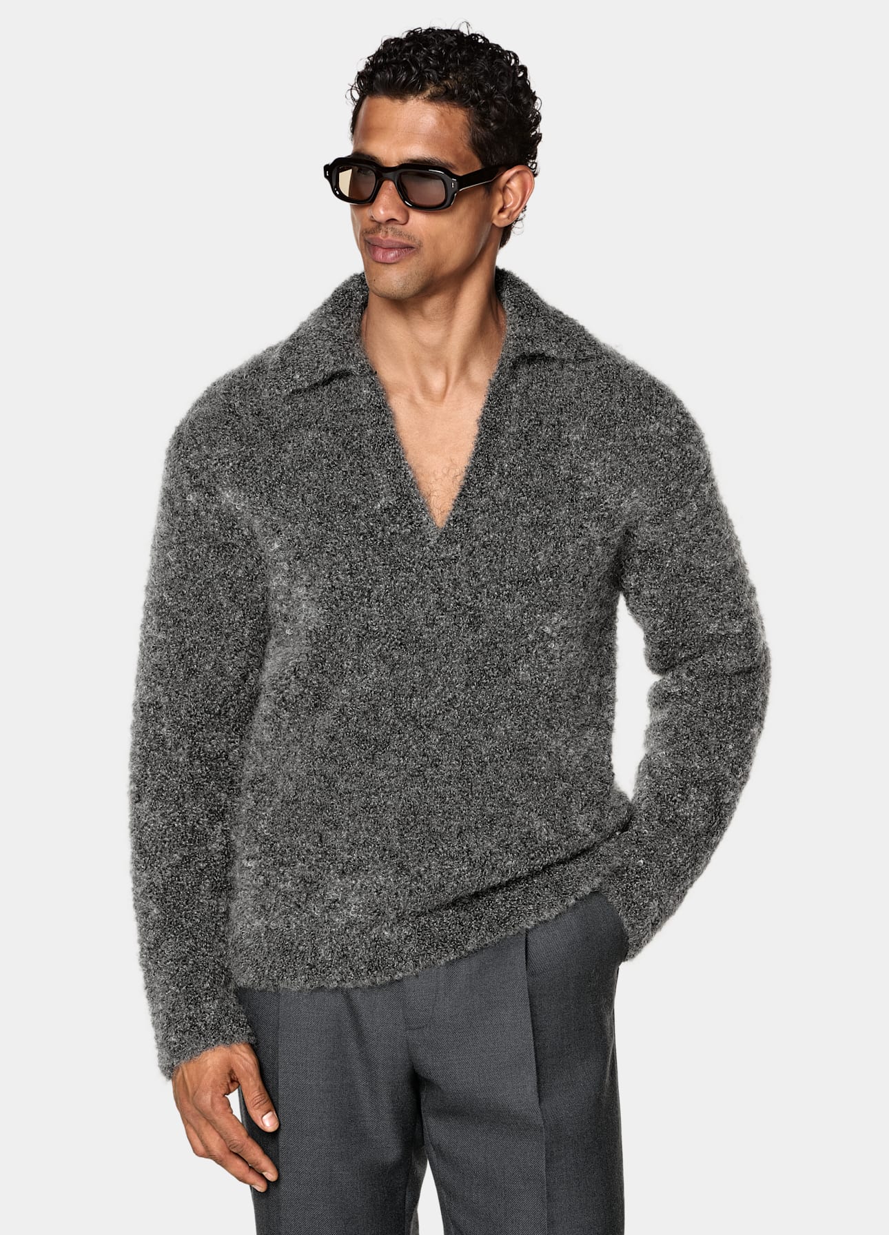 Long Sleeve Buttonless Polo