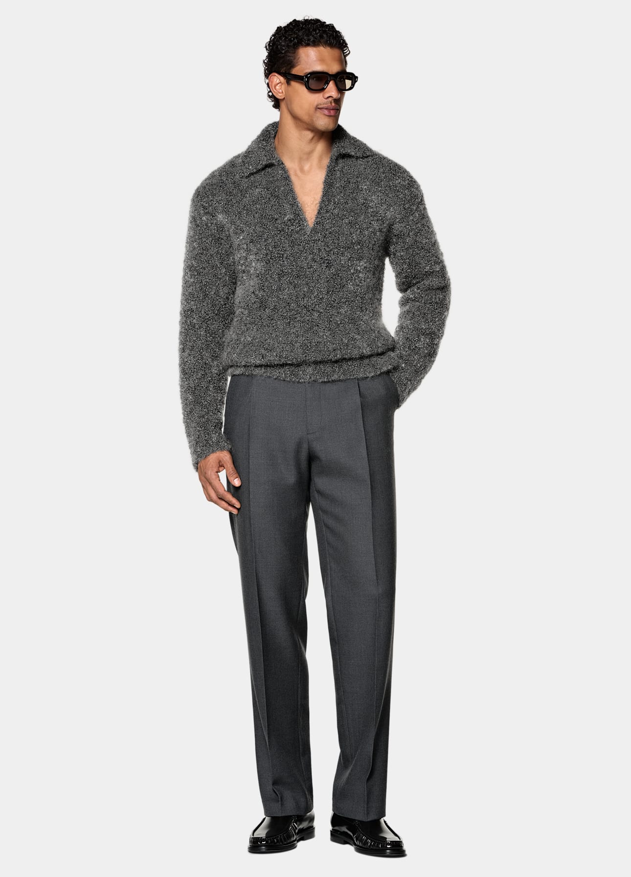 Long Sleeve Buttonless Polo