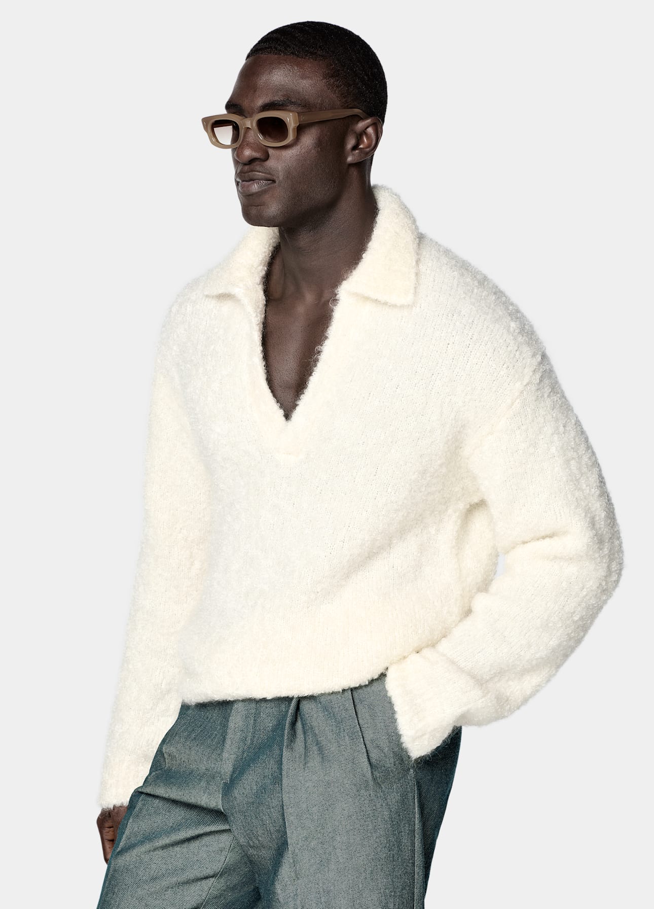 Long Sleeve Buttonless Polo
