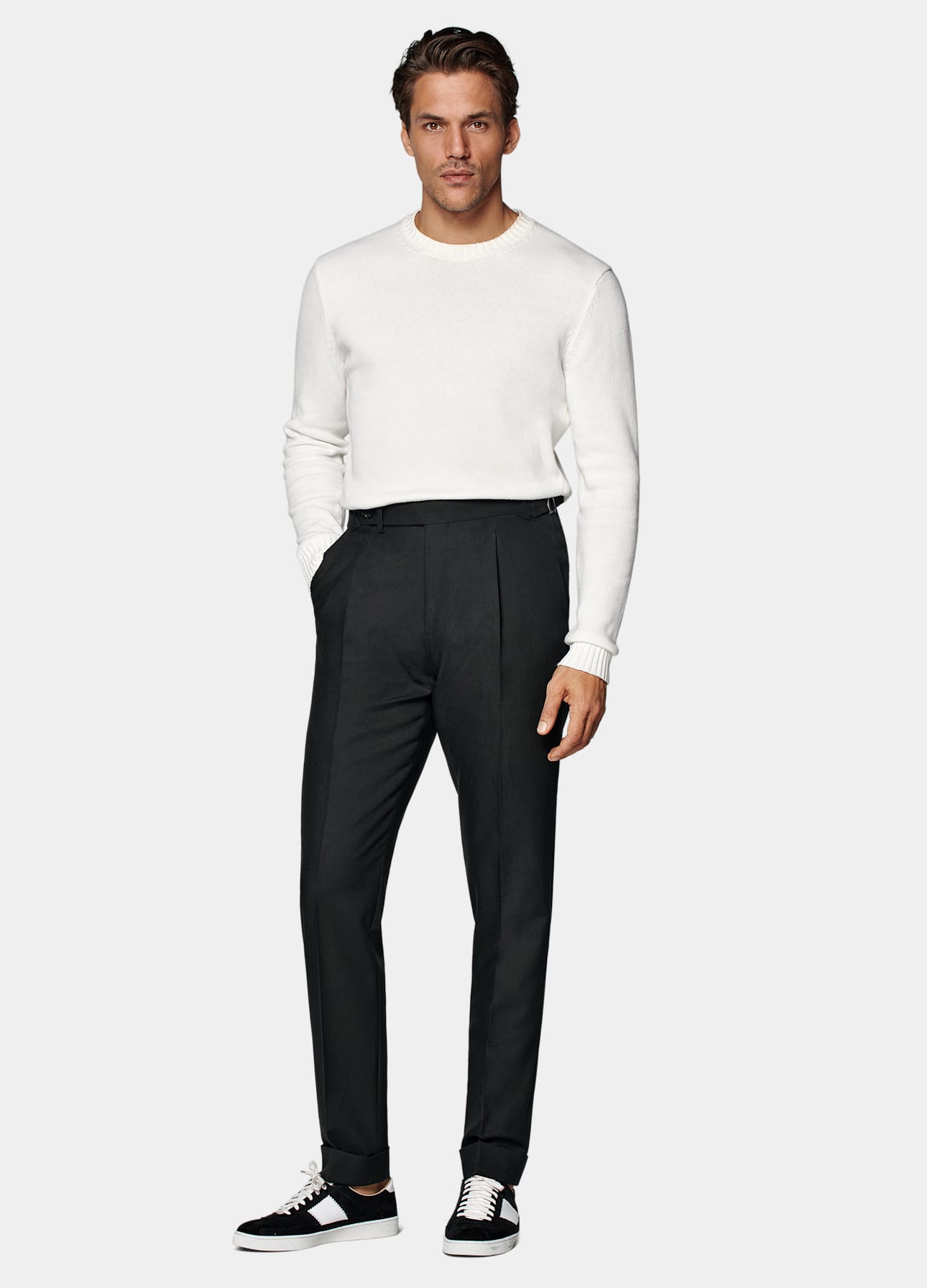 Slim Leg Tapered Suit Pants