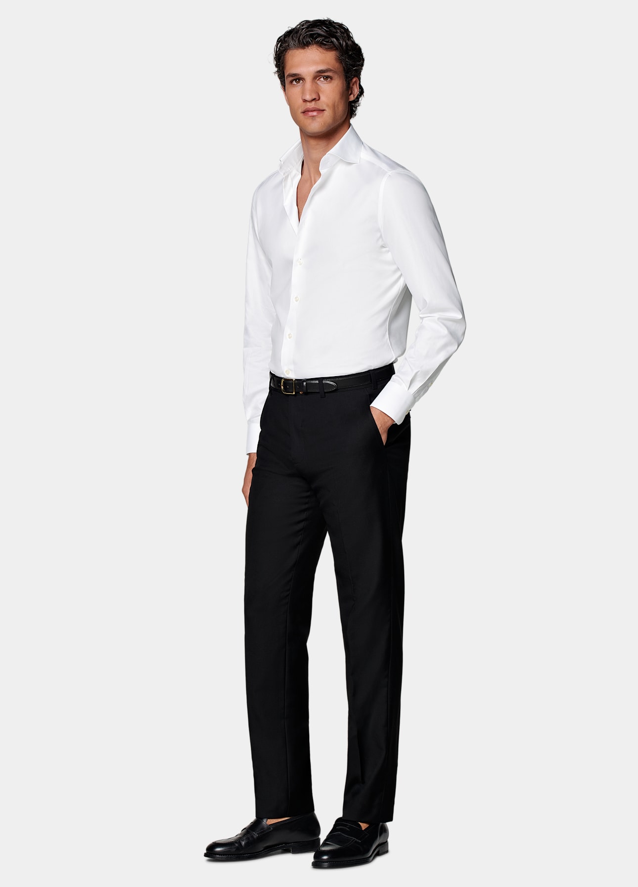 Slim Leg Straight Suit Pants
