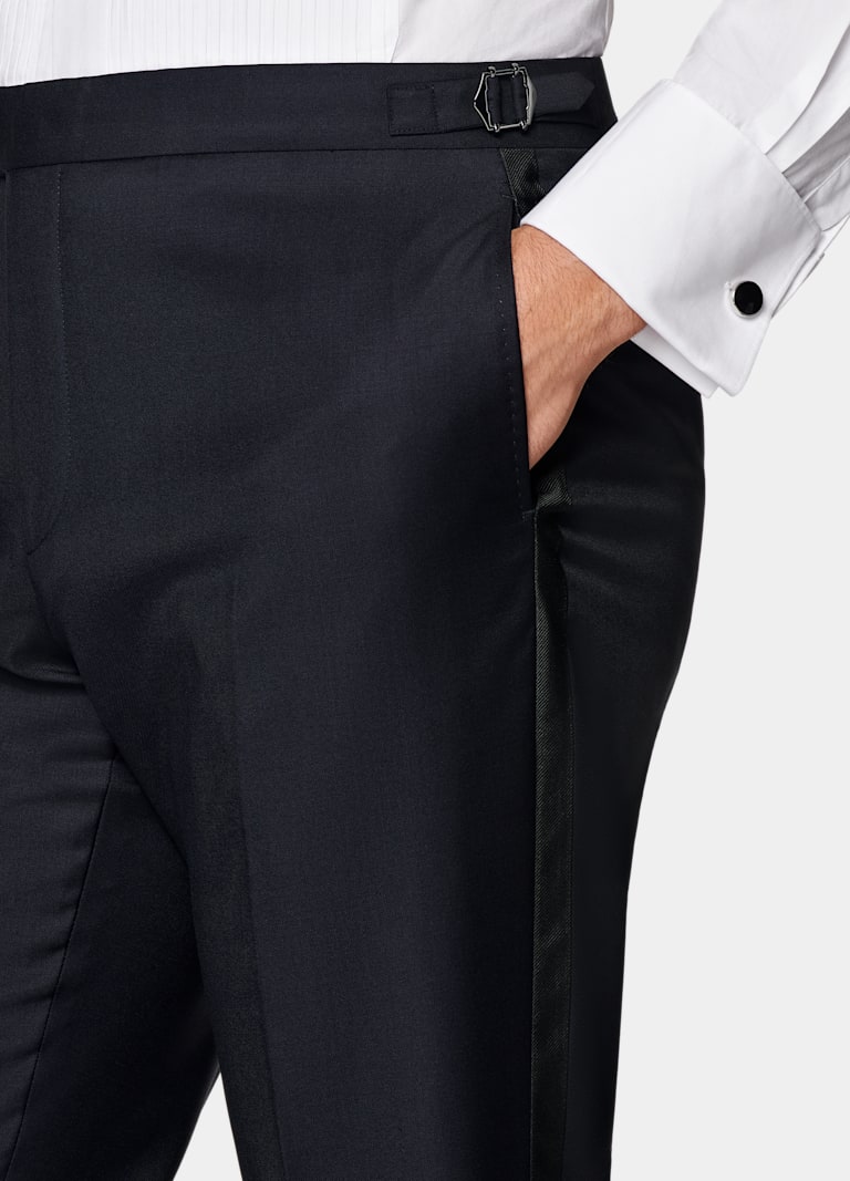 Slim Leg Straight Tuxedo Pants
