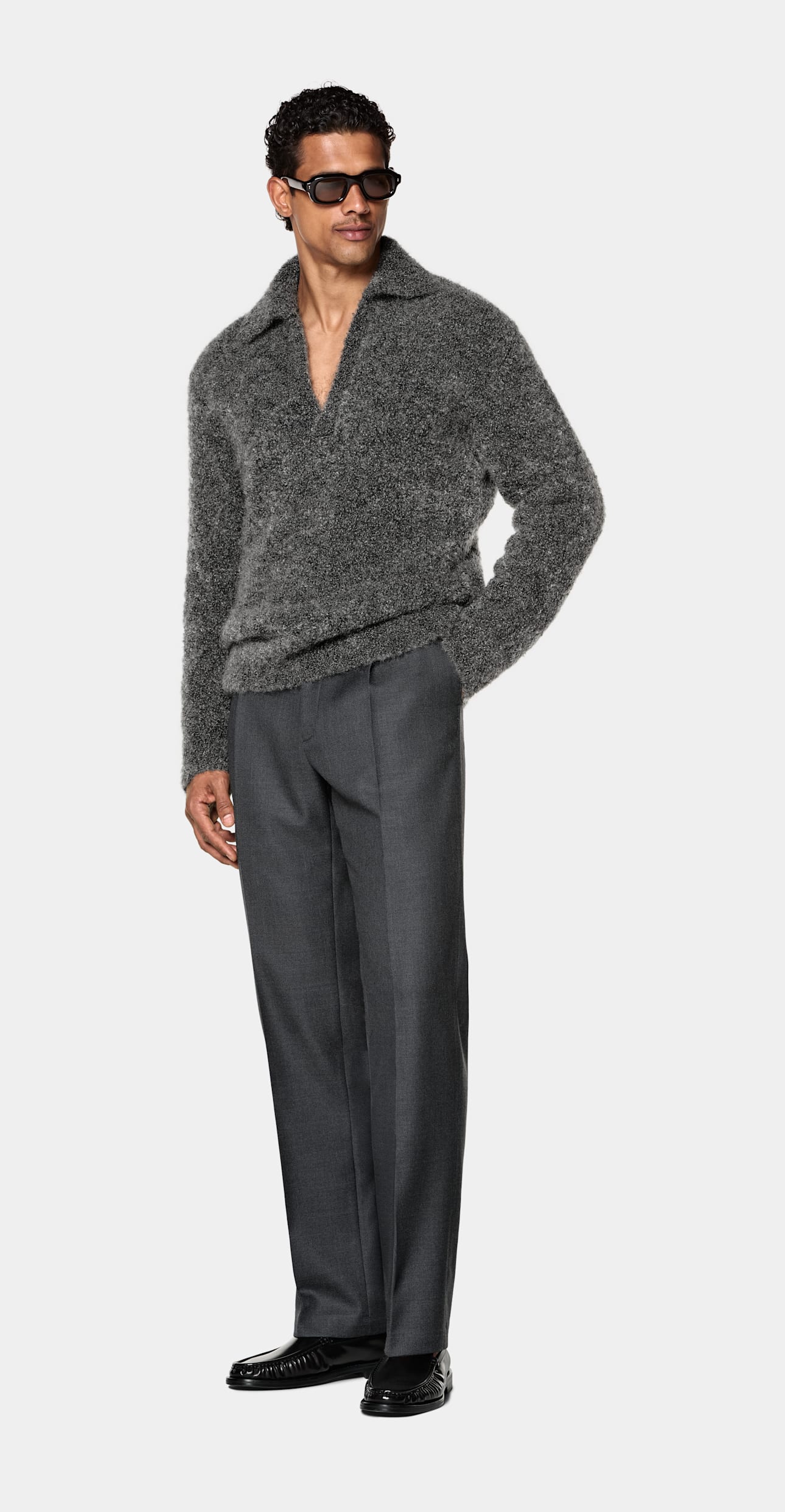 Long Sleeve Buttonless Polo