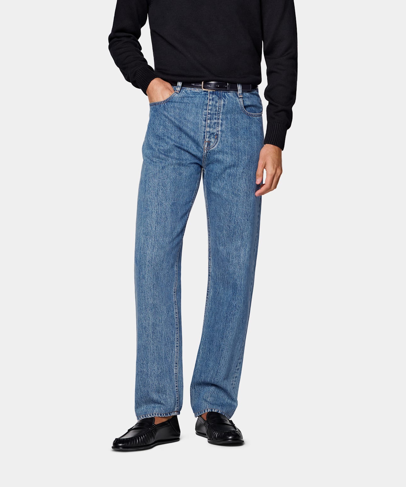 Straight Leg Tapered Jeans