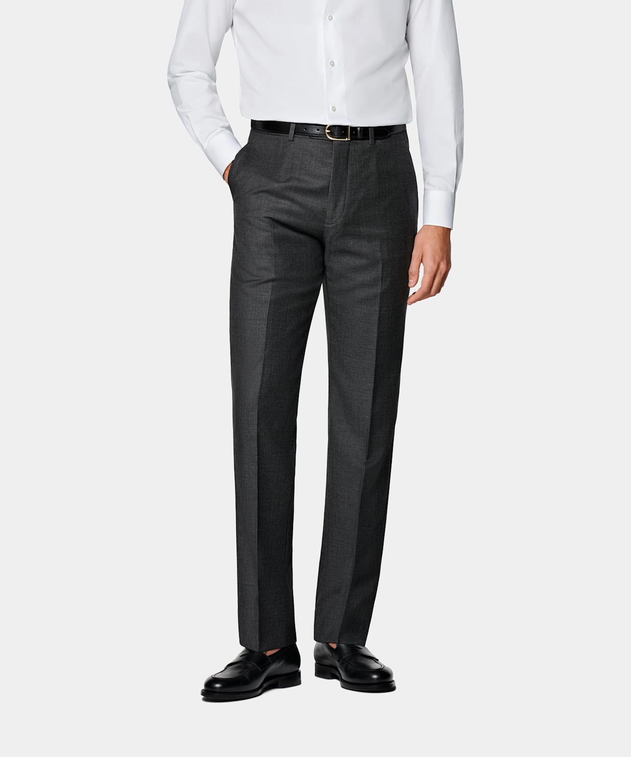 Slim Leg Straight Suit Pants
