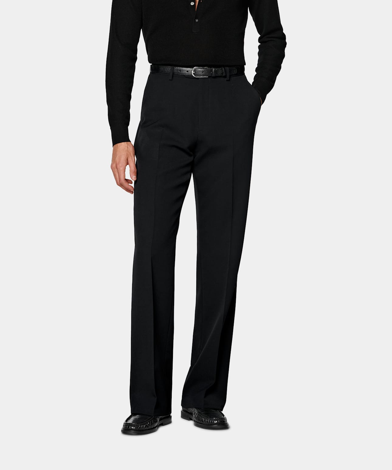 Wide Leg Flared Suit Pants