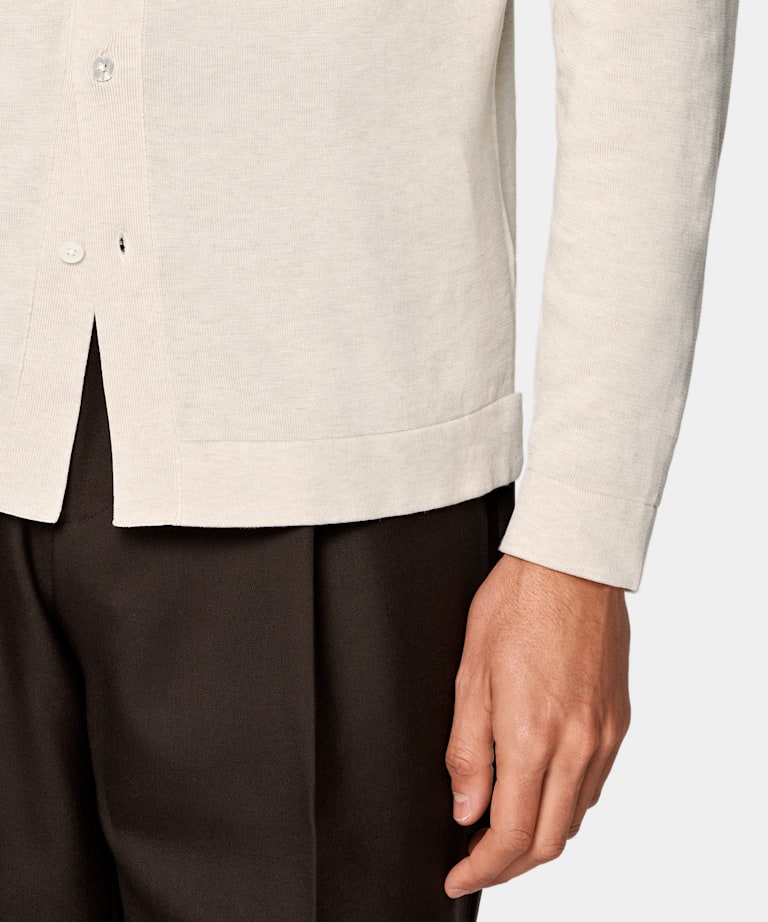 Long Sleeve Polo Cardigan
