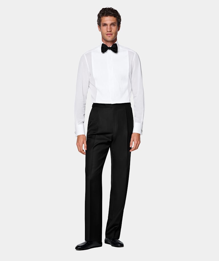 Wide Leg Straight Tuxedo Pants