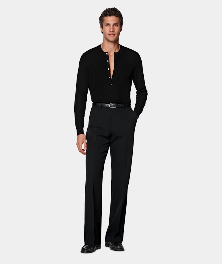 Wide Leg Flared Suit Pants