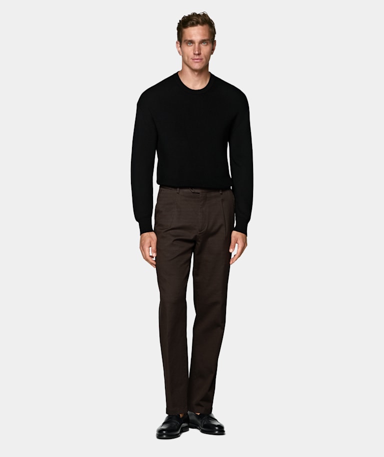 Wide Leg Tapered Chinos
