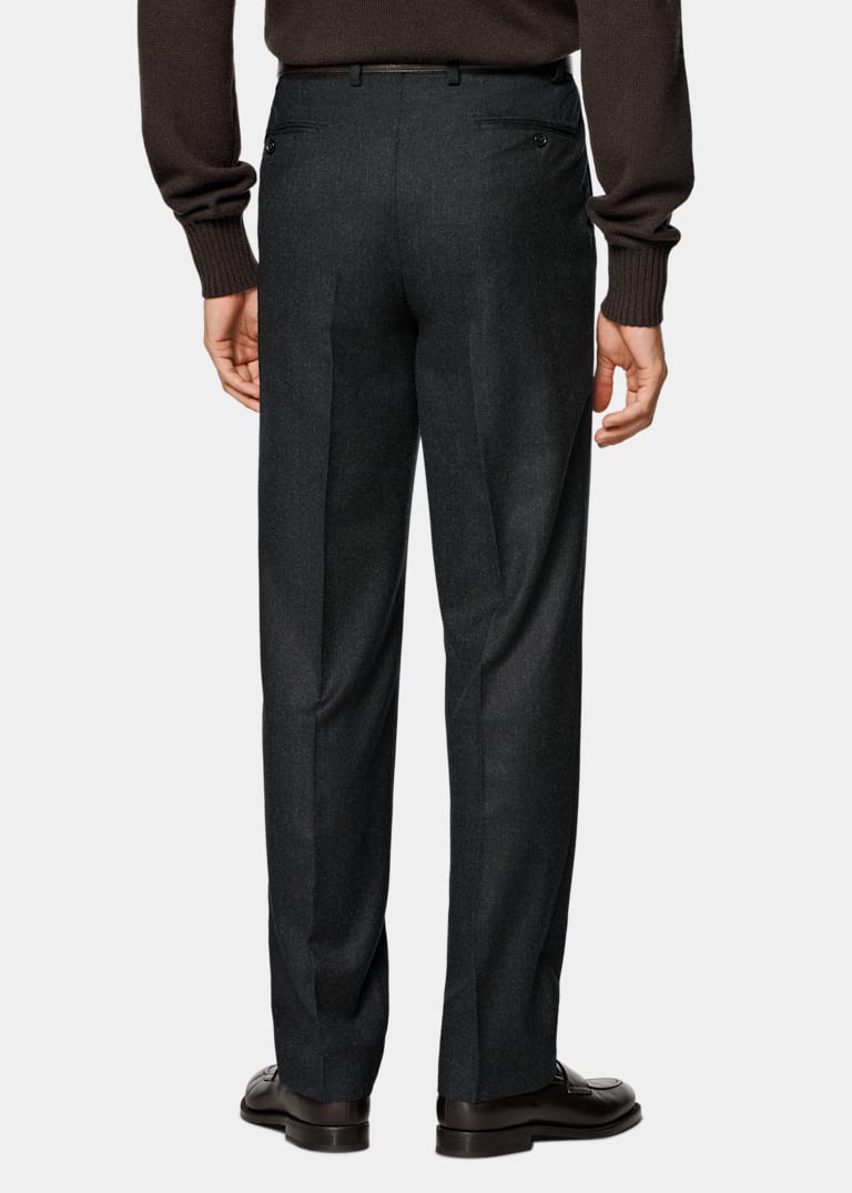 Wide Leg Tapered Suit Trousers