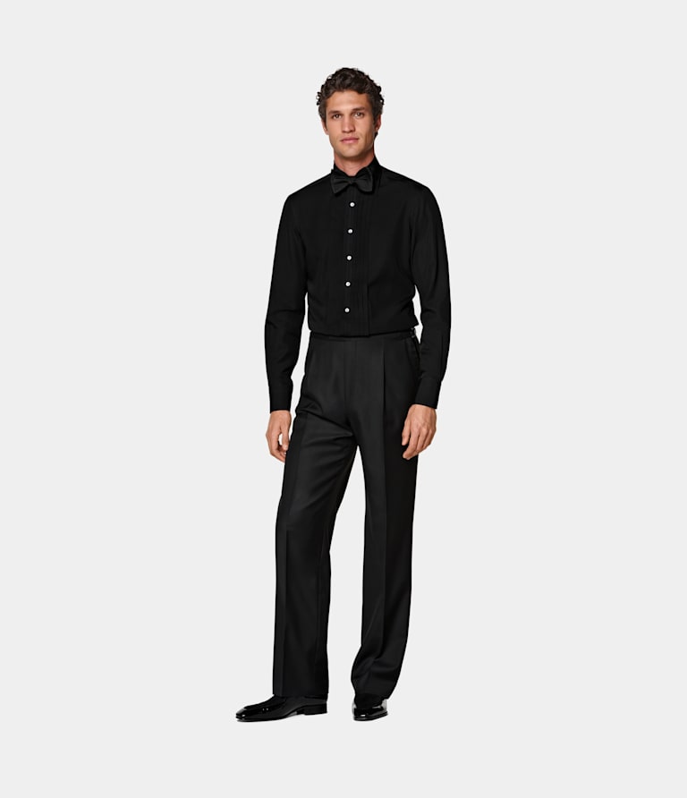 Tailored Fit Point Collar Tuxedo Shirt
