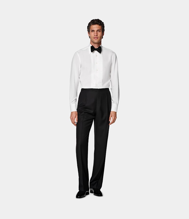 Tailored Fit Point Collar Tuxedo Shirt
