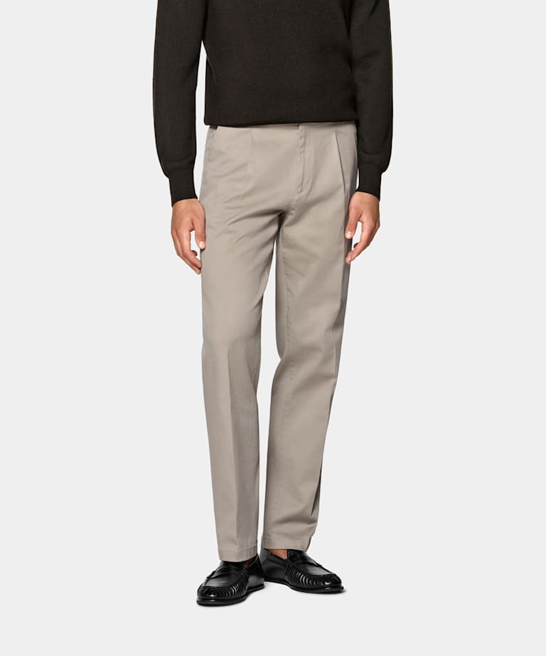Wide Leg Tapered Chinos