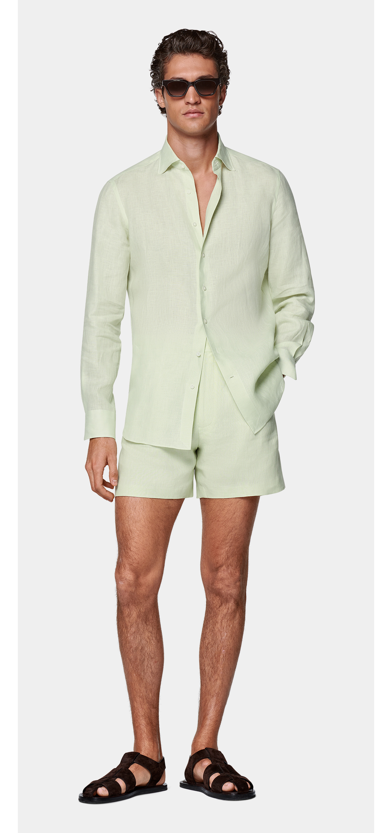 LLight green linen shirt