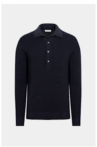 navy ribbed polo
