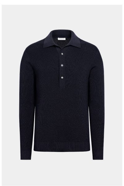 navy ribbed polo
