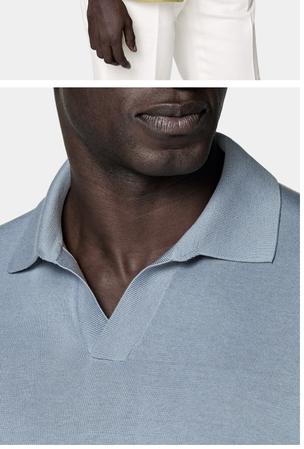 Blue buttonless